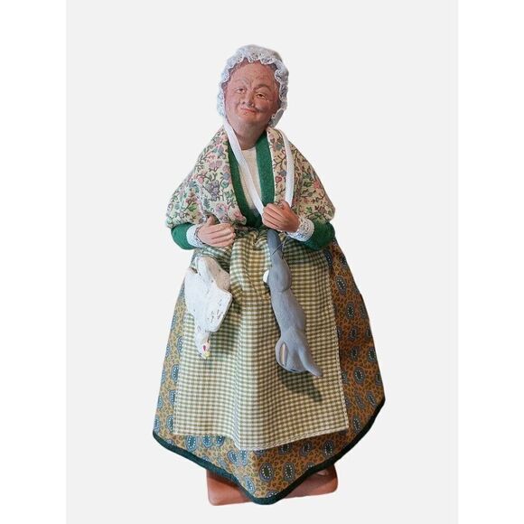 Claude Carbonel Santon de Provence France Terracotta Woman Bird Chicken Rabbit - Picture 1 of 9